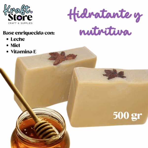 Base de glicerina con leche y miel