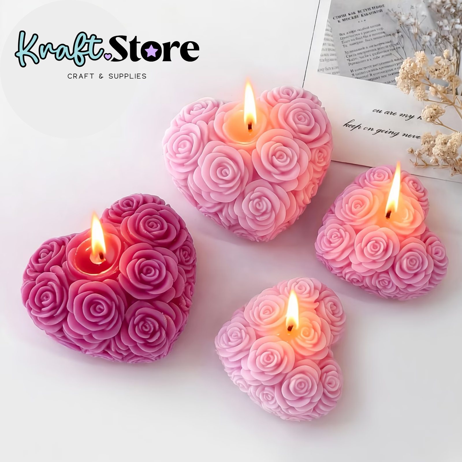 corazones rosas