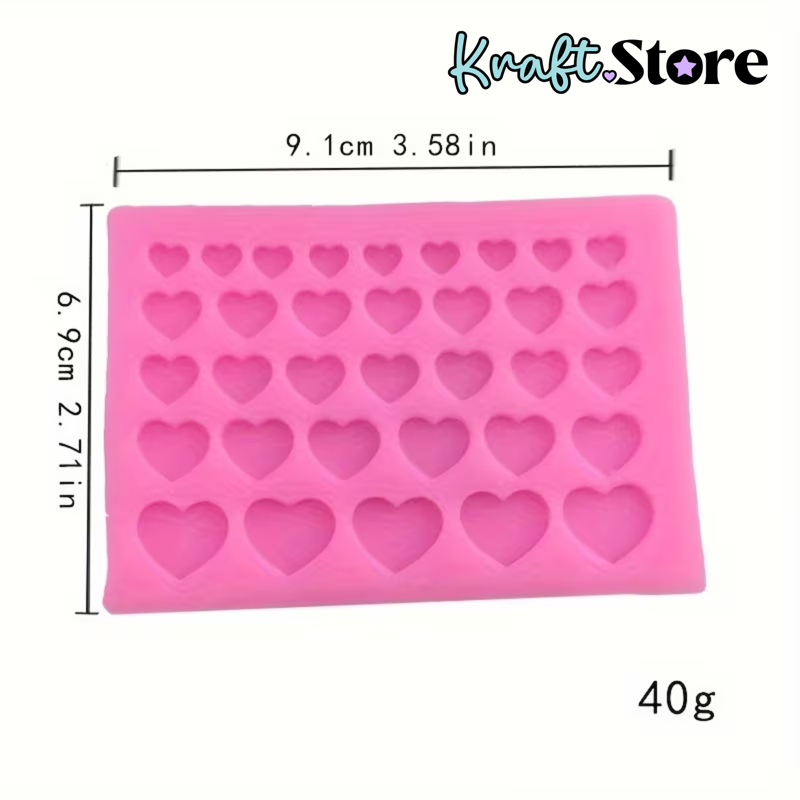 mini corazones medidas