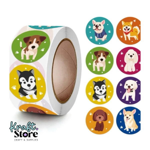 Rollo de Stickers Mascotas