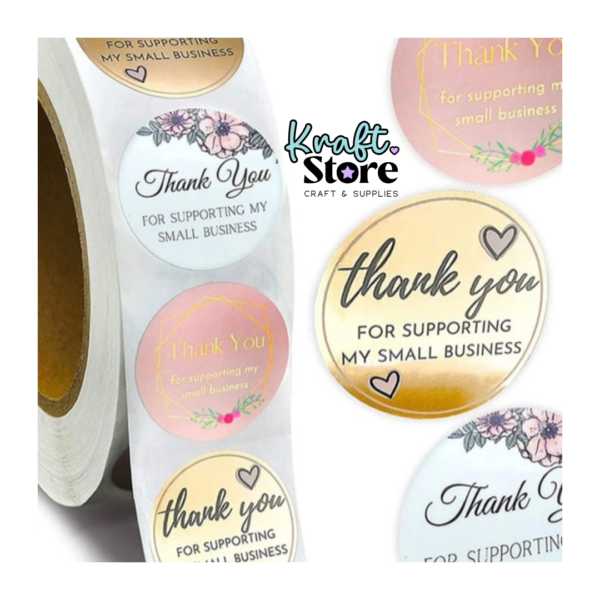 Rollo de Stickers Thank You - Imagen 2