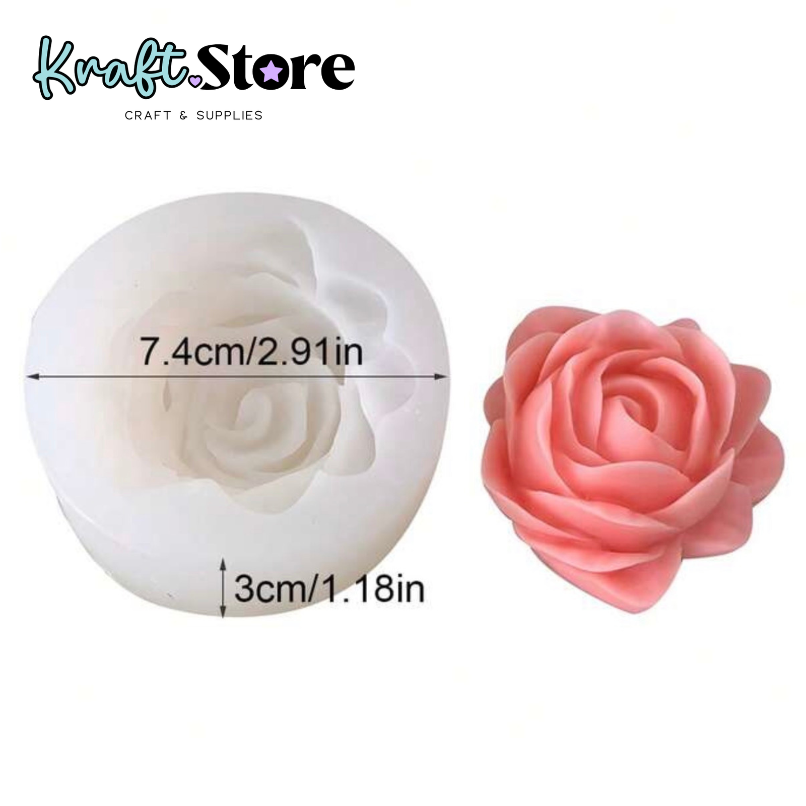 Flor Rosa Abierta hojas - Imagen 2