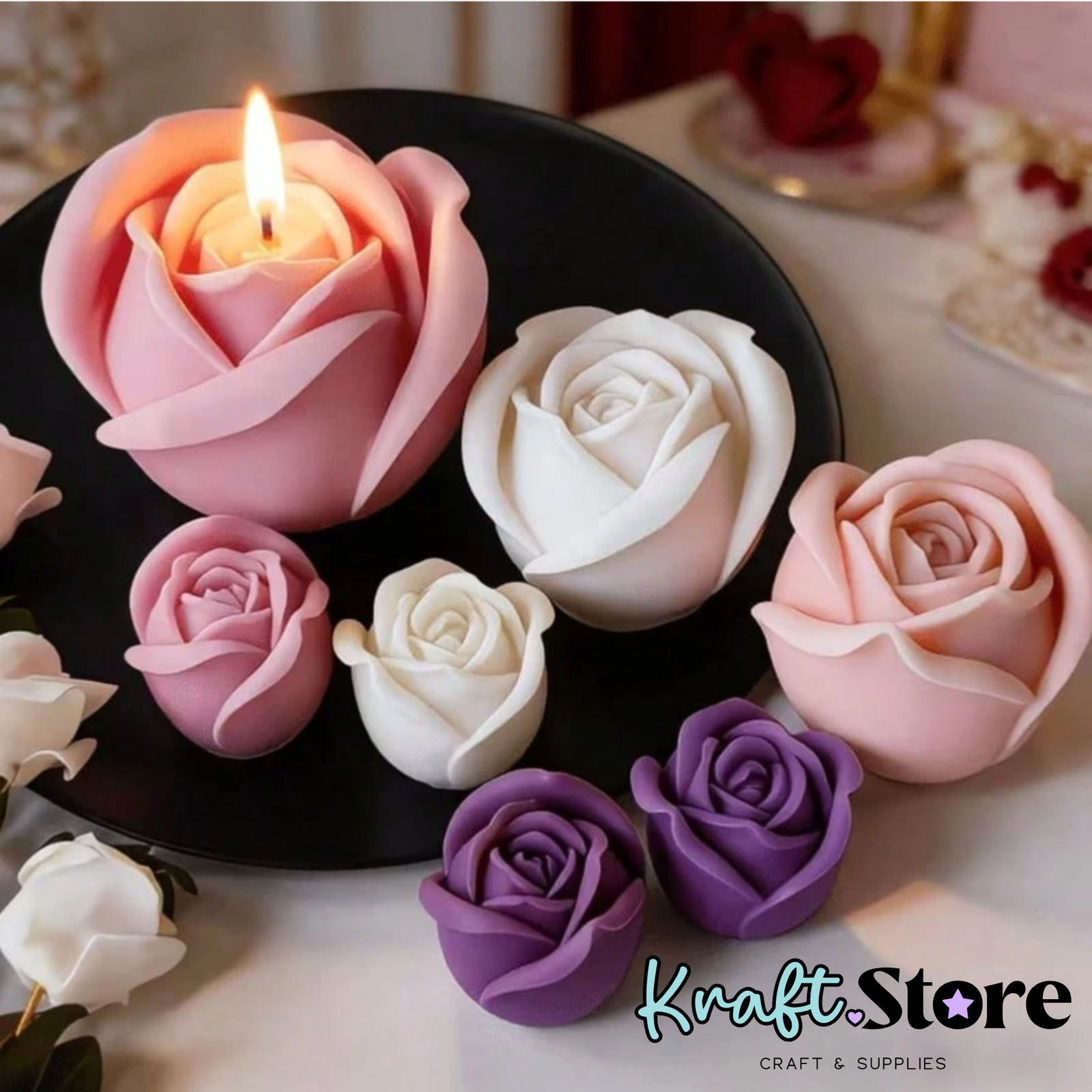 rosa en relieve 3d
