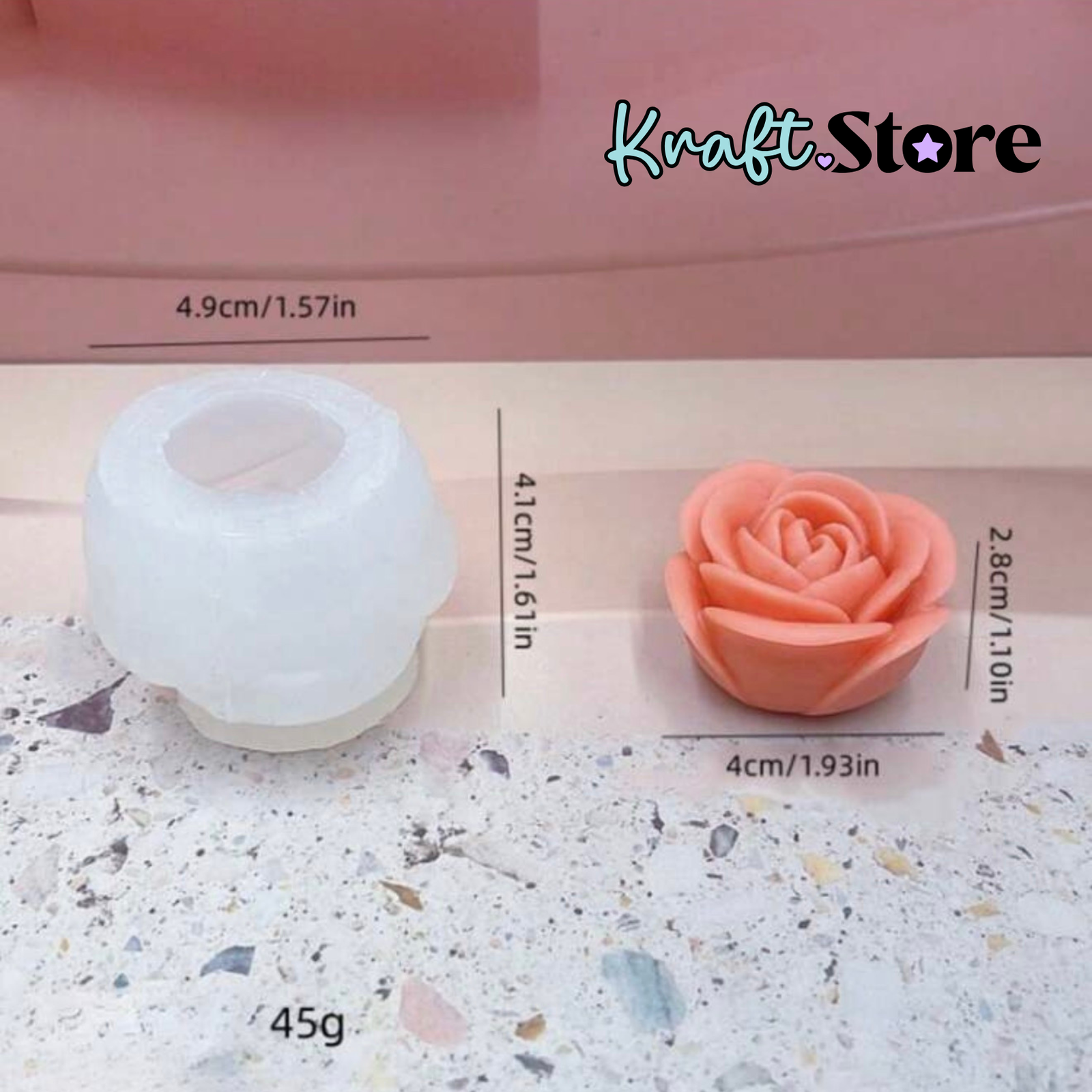 Set Flor Rosa 3D - Imagen 2