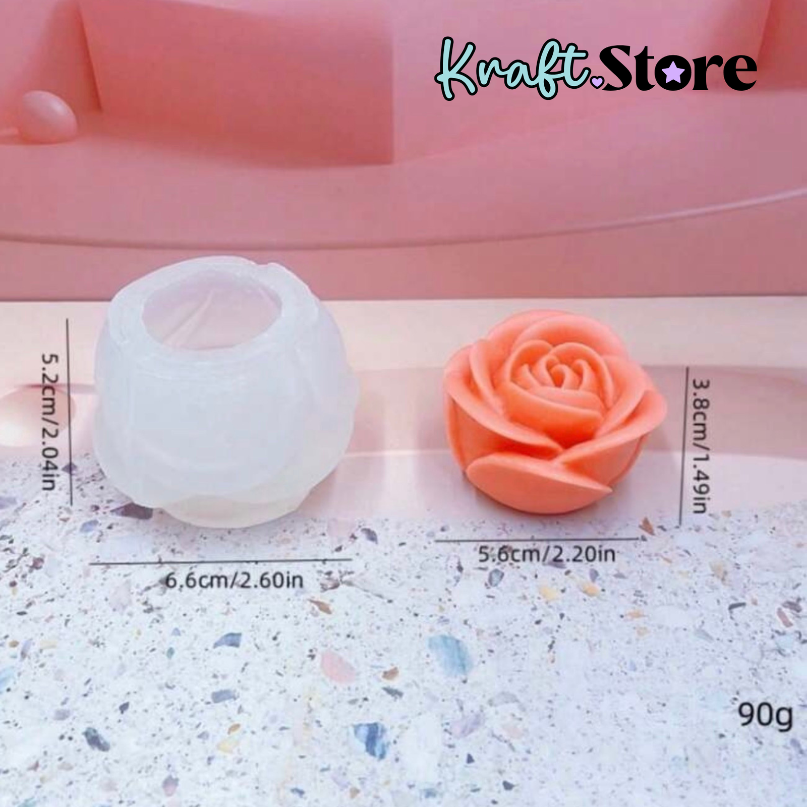 Set Flor Rosa 3D - Imagen 3