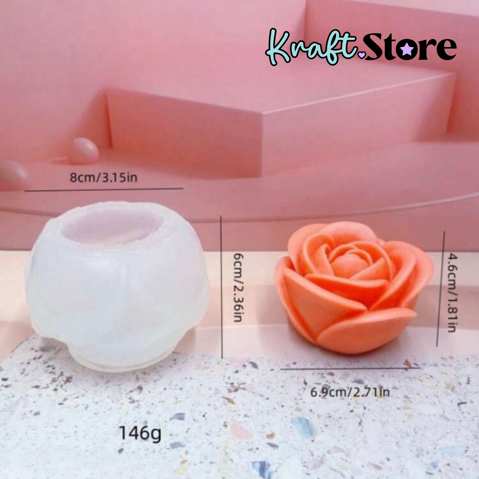 Set Flor Rosa 3D - Imagen 4